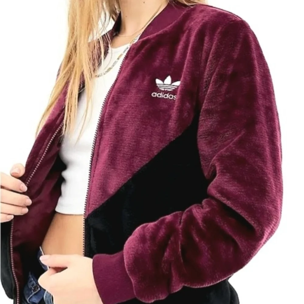 Adidas Faux Fur Bomber Jacket - Picture 8 of 8